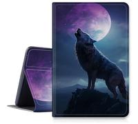 Wolf Howling - Étui pour iPad Air 11" 2024 M2, résistant aux chocs, pliable en cuir synthétique, support réglable avec mise en veille/réveil automatique pour iPad Air 11" 2024 Air M2