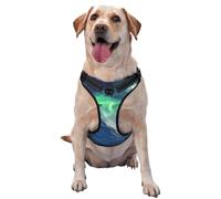 Wolf Howling Into The Night Mysterious Harnais pour chien réglable réfléchissant Oxford facile à contrôler Taille moyenne et grande