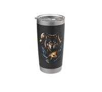 Wolf Howling Moon Forest Wildlife Nature Animal Lover Gobelet isotherme en acier inoxydable double paroi
