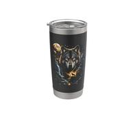 Wolf Howling Moon Forest Wildlife Nature Animal Lover Gobelet isotherme en acier inoxydable double paroi