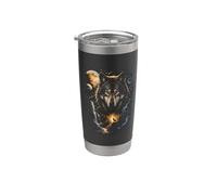 Wolf Howling Moon Forest Wildlife Nature Animal Lover Gobelet isotherme en acier inoxydable double paroi