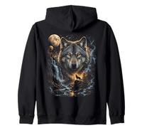 Wolf Howling Moon Forest Wildlife Nature Animal Lover Sweat à Capuche
