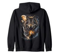 Wolf Howling Moon Forest Wildlife Nature Animal Lover Sweat à Capuche