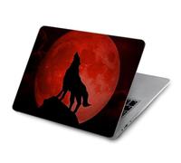 Wolf Howling Red Moon Etui Coque Housse pour MacBook Air 13 (2022,2025) - A2681, A3113, A3240