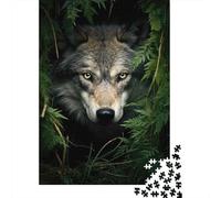Wolf in Forest Puzzles 1000 Pièces Cadeau Unique Jeu Éducatif Défi Jouet À De Qualité Supérieure Peinture Art pour Adultes Et Enfants À Partir De 12 Ans 38x26cm/1000pcs