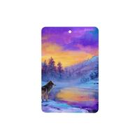 Wolf In Snow Lot de 4 désodorisants mystiques pour voiture - Cartes parfumées à suspendre - Pour tablettes d'aromathérapie de voiture