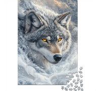 Wolf in Snow, Puzzle Classique 1000 Pièces, 38x26cm/1000pcs | Comme idée cadeau de Noël : ce puzzle adulte 1000 pièces propose un défi plus long pour les journées d'hiver.