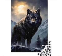 Wolf in Snowy Mountain Puzzle 1000 Pièces Educa Jouet en Bois Cadeau Unique Décoration Intérieure Jeu Éducatif Challenge Toy Adultes Et Enfants À Partir De 14 Ans 38x26cm/1000pcs