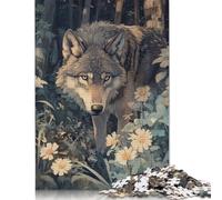 Wolf in The Woods Puzzle 1000 Pièces Educa Jouet en Bois Divertissement Créatif De l'art De La Décoration Jeu Éducatif Challenge Toy pour Adultes Et Enfants À Partir De 12 Ans 1000pcs (38x26cm)