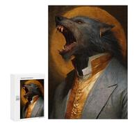 Wolf in Tuxedo Moonlit Elegance Puzzle 300 Pièces Educa Jouet en Bois Cadeau Unique Décoration Intérieure Jeu Éducatif Challenge Toy Adultes Et Enfants À Partir De 14 Ans 300 PCS