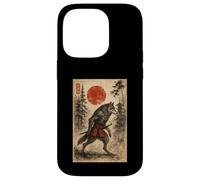 Wolf Japanese Samurai Warrior Vintage Graphic Ukiyo-e Art Coque pour iPhone 14 Pro