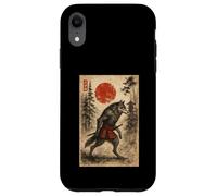 Wolf Japanese Samurai Warrior Vintage Graphic Ukiyo-e Art Coque pour iPhone XR