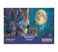 Wolf Jigsaw Puzzles 1000 Pièces Adapter Les Adultes Ou Les Familles Ensemble Faune Sauvage Jeu De Puzzle Cadeaux pour Adultes 100% Carton Recy coration De Maison 52x38cm/1000pcs