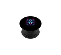Wolf Lone Wolf Pack Head Howling Wolves Grey PopSockets PopGrip Adhésif
