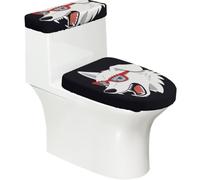Wolf Lot de 2 housses de toilette élastiques en forme de U pour salle de bain, doux et lavable en forme de U