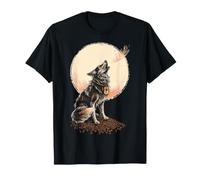 Wolf Lover Animal Coffee Moon T-Shirt