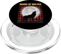 Wolf Mom - Mama of Wolves - Pyjama Assorti à Carreaux Rouges - Cadeau PopSockets PopGrip pour MagSafe