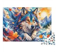 Wolf Montagne Feuille 1000 Pièces Mini Puzzle pour Adolescents Détente