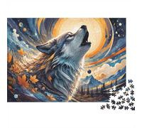 Wolf Montagne Feuille 1000 Pièces Mini Puzzle pour Famille Détente