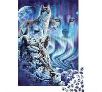 Wolf Moon Aurora Puzzle 1000 Pieces Cadeau Unique Jeu Éducatif Défi Jouet À De Qualité Supérieure Peinture Art pour Adultes Enfants 38x26cm/1000pcs