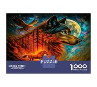 Wolf Moon Forest 1000 Pièces Coffret Puzzle Esprit canin Mythique Puzzle Carton Premium - Seniors Passionnés, Concentration, Cadeau Maison Neuve Et Loisirs Indoor 70x50cm/1000pcs