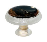 Wolf Moon Lot de 4 boutons de tiroir ronds de 35 mm avec vis pour cuisine, armoire, salle de bain, décoration d'intérieur