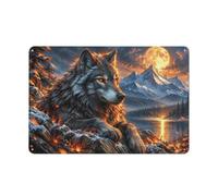 Wolf Moon Mountain Lake-1 Plaque En Métal 20x30cm Déco Murale | Ajoutez des panneaux muraux en métal dans l'espace loisirs pour finaliser l'atmosphère de la pièce.