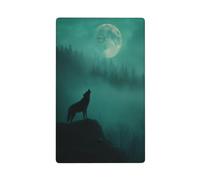 Wolf Moon Mountain Plaque murale vierge pour interrupteur décoratif 1 gang pour cuisine, salle de bain, taille 11,4 x 7 cm