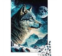 Wolf Moon Night_1 Puzzle 1000 Pièces Cadeau Unique Jeu Éducatif Défi Jouet À De Qualité Supérieure Peinture Art pour Adultes Et Enfants À Partir De 14 Ans 70x50cm/1000pcs