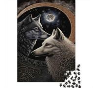 Wolf Moon Night_2 Puzzles 1000 Pieces Cadeau Unique Jeu Éducatif Défi Jouet À De Qualité Supérieure Peinture Art pour Adultes Et Enfants 52x38cm/1000pcs