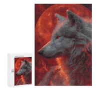 Wolf Moon Poster Art Print Puzzle 1000 Pièces Educa Jouet en Bois Cadeau Unique Décoration Intérieure Jeu Éducatif Challenge Toy Adultes Et Enfants À Partir De 14 Ans 300 PCS