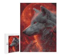 Wolf Moon Poster Art Print Puzzle 1000 Pièces Educa Jouet en Bois Cadeau Unique Décoration Intérieure Jeu Éducatif Challenge Toy Adultes Et Enfants À Partir De 14 Ans 500 PCS