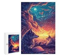 Wolf Moonlit Serenity Puzzle 1000 Pièces Educa Jouet en Bois Cadeau Unique Décoration Intérieure Jeu Éducatif Challenge Toy Adultes Et Enfants À Partir De 14 Ans 1000 PCS