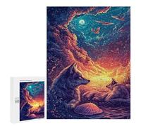 Wolf Moonlit Serenity Puzzle 1000 Pièces Educa Jouet en Bois Cadeau Unique Décoration Intérieure Jeu Éducatif Challenge Toy Adultes Et Enfants À Partir De 14 Ans 500 PCS