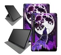 Wolf Moons Coque pour Samsung Galaxy Tab S9 Ultra 2023/S8 Ultra 2022 [SM-X910/X916B/X918U/X900/X906], avec porte-stylo S, rotation à 360 degrés, plusieurs angles de vue avec mise en veille/réveil