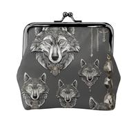 Wolf Motifs Accessories02 Petite pochette avec verrou pour femme Porte-monnaie pour pièces de monnaie, portefeuille pour cartes de crédit