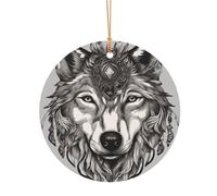Wolf Motifs Accessories03 Décorations de Noël imprimées recto-verso pour sapin de Noël