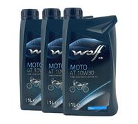 WOLF Moto 4T 10W-30 Jaso MA2, Api Sl, 3x1 Litre