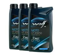 WOLF Moto 4T 20W-50 Api Sl, Jaso MA2, 3x1 Litre