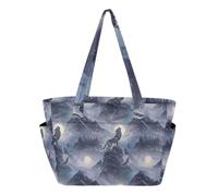 Wolf Mountain Space Sac fourre-tout léger pour femme | Compartiment pour ordinateur portable, design matelassé
