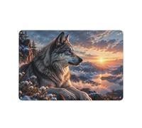 Wolf Mountain Sunset-1 Plaque Métal Décorative 20x30cm | Pour une nouvelle déco, offrez des décors muraux en métal aux fans de déco.