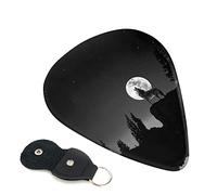 Wolf Night Moon Lot de 6 médiators pour guitare acoustique, guitare électrique, basse, ukulélé - fin, moyen et épais
