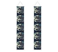 Wolf Night Moon Print Design de toile de fond pratique pour ranger des objets spécifiques de célébration
