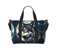 Wolf Night Moon Sac de voyage pour femme, sac de sport, sac de sport, sac de sport, Noir , Taille unique