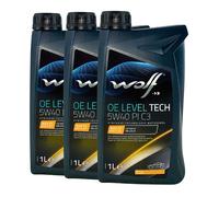 WOLF OE Leveltech 5W-40 Pi C3 MB 226.5, MB 229.31, MB 229.51, VW50200, 5x1 Litre
