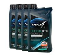 WOLF OfficialTech 0W-20 LL FE PORSCHE C20, VW 508 00, VW 509 00, 4x1 Litres