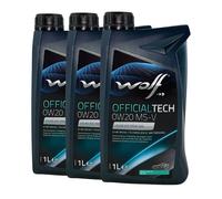 Wolf Officialtech Ms-v Sae 0w-20 1l Motor Oil Clair