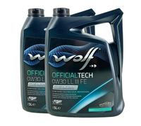 WOLF OfficialTech 0W-30 LL III FE VW TL 525 45, FIAT 9.55535-S3, 2x5 Litres