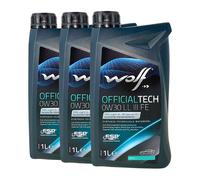 WOLF Officialtech 0W-30 Ll III Fe VW TL 525 45, Fiat 9.55535-S3, 3x1 Litre