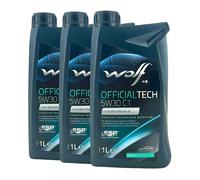WOLF Officialtech 5W-30 C1 Jaso DL-1, Ford WSS-M2C934-B, STJLR.03.5005, 3x1 L
